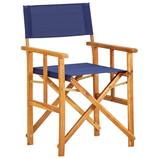 vidaXL Director's Chair Solid Acacia Wood Blue, 45952