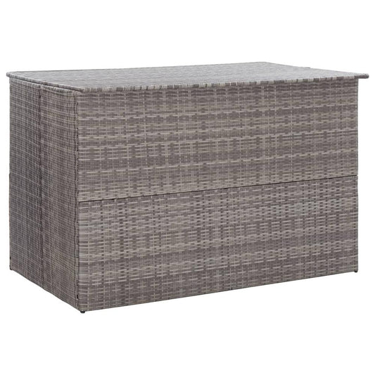 vidaXL Garden Storage Box Gray 59.1"x39.4"x39.4" Poly Rattan, 46467