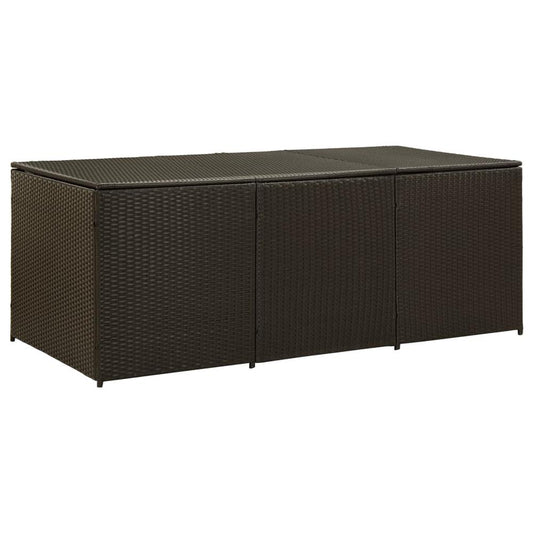 vidaXL Garden Storage Box Poly Rattan 70.8"x35.4"x29.5" Brown, 46478