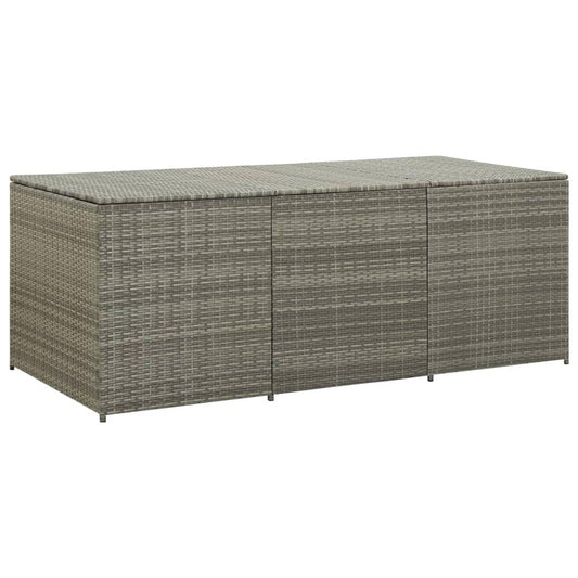 vidaXL Garden Storage Box Poly Rattan 70.9"x35.4"x29.5" Gray, 46479