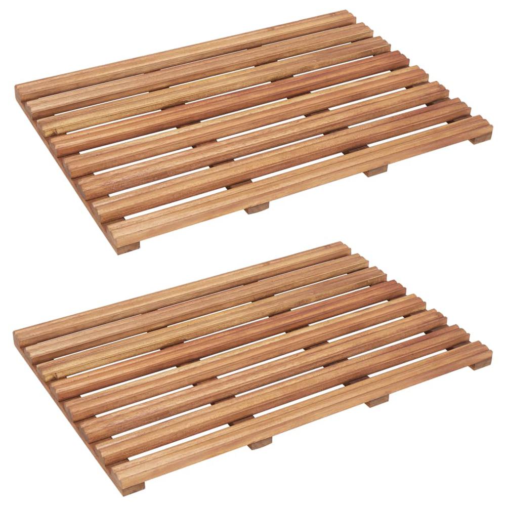 vidaXL Bath Mats 2 pcs Solid Acacia Wood 22"x14.6", 46574