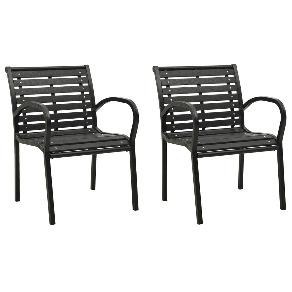 vidaXL Garden Chairs 2 pcs Gray Wood, 47938