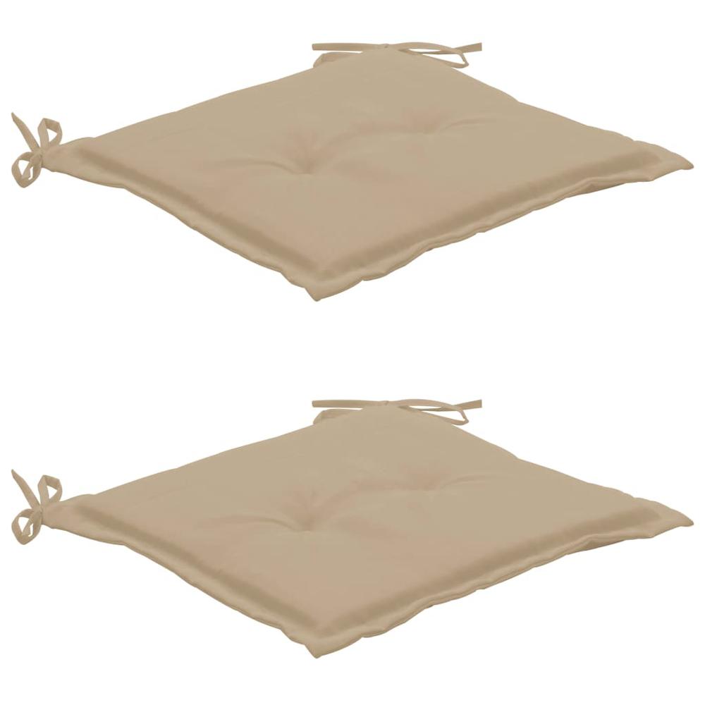 vidaXL Garden Chair Cushions 2 pcs Beige 19.7"x19.7"x1.2", 47605