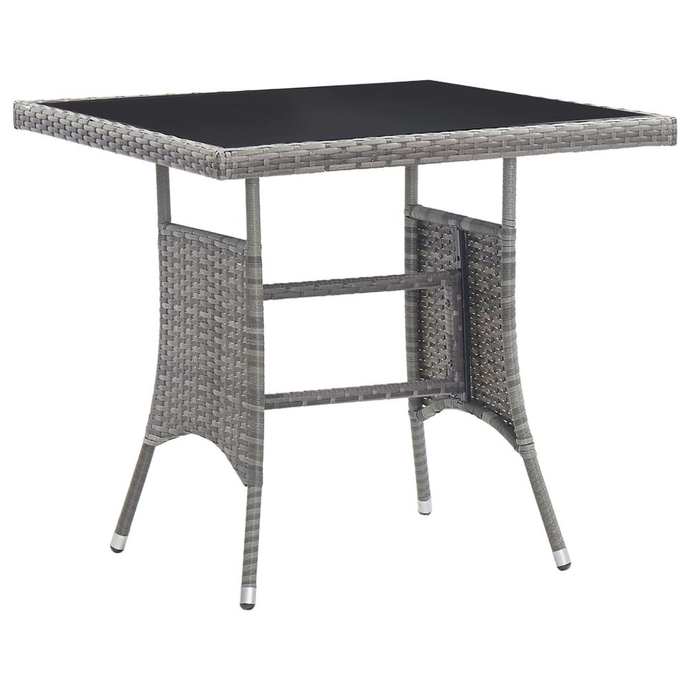 vidaXL Garden Table Anthracite 31.5"x31.5"x29.1" Poly Rattan, 46413