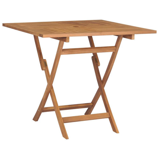 vidaXL Folding Garden Table 33.5"x33.5"x29.9" Solid Teak Wood, 47419