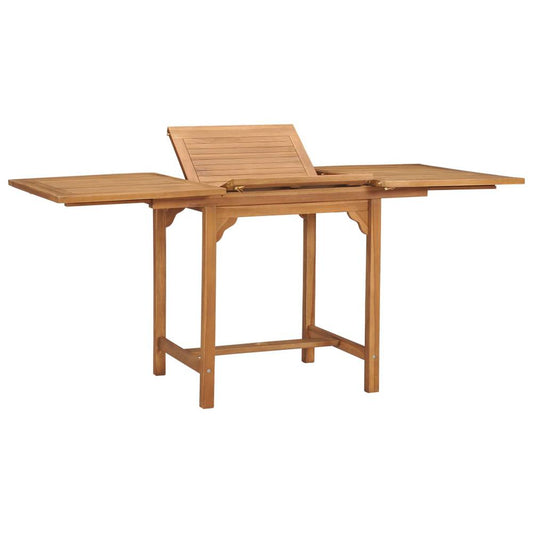 vidaXL Extending Garden Table (43.3"-63")x31.5"x29.5" Solid Teak Wood, 47420