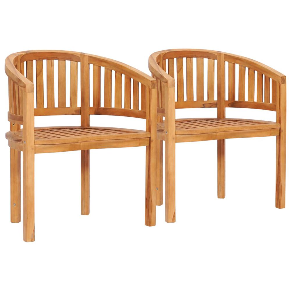 vidaXL Banana Chairs 2 pcs Solid Teak Wood, 48019