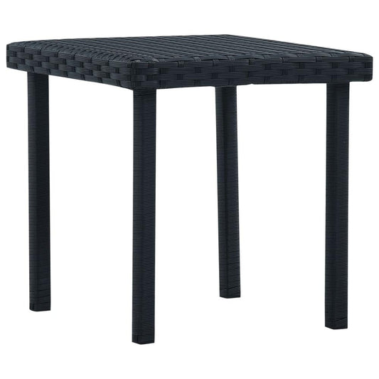 vidaXL Garden Tea Table Black 15.7"x15.7"x15.7" Poly Rattan, 48561