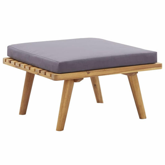 vidaXL Garden Footstool with Cushion 23.6"x23.6"x11.4" Solid Acacia Wood, 46674