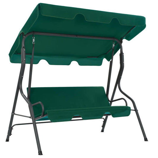 vidaXL Garden Swing Bench Green 66.9"x43.3"x60.2" Fabric 8556