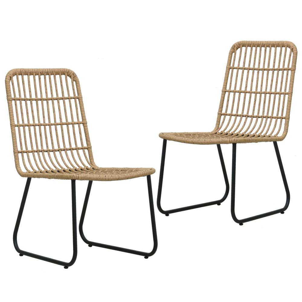 vidaXL Garden Chairs 2 pcs Poly Rattan Oak, 48582