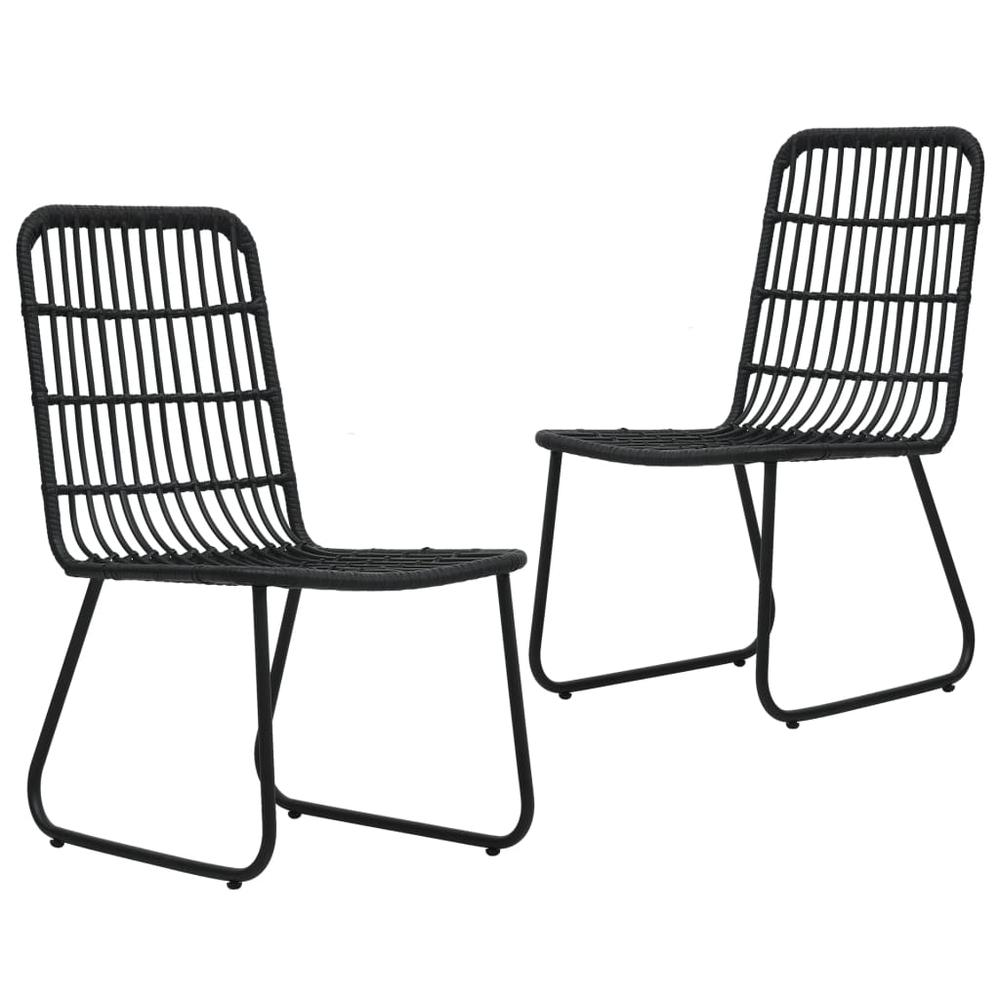 vidaXL Garden Chairs 2 pcs Poly Rattan Black, 48584