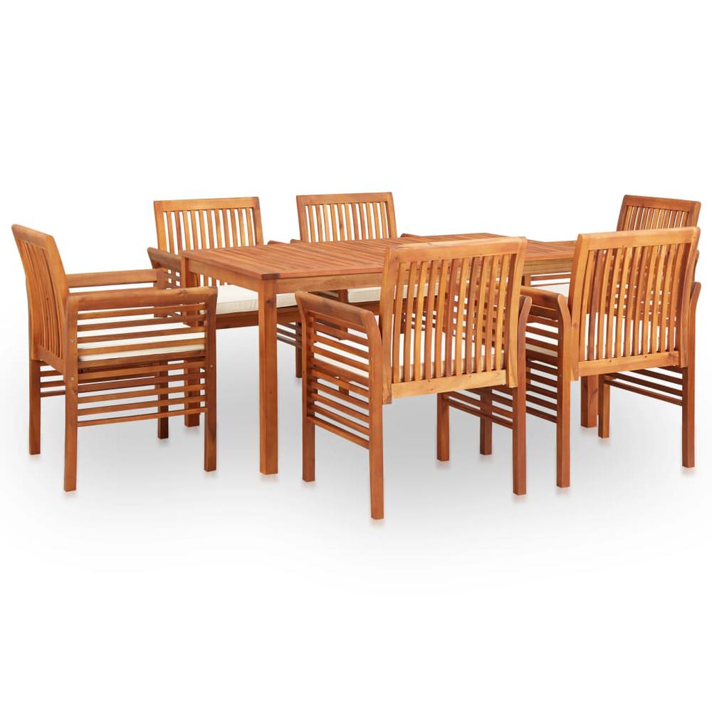 vidaXL 7 Piece Outdoor Dining Set with Cushions Solid Acacia Wood, 278898