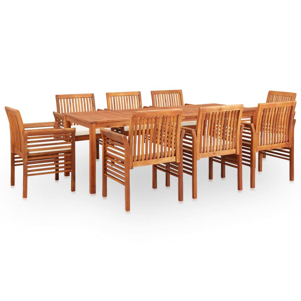 vidaXL 9 Piece Outdoor Dining Set with Cushions Solid Acacia Wood, 278900