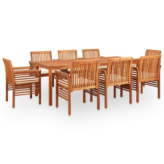 vidaXL 9 Piece Outdoor Dining Set with Cushions Solid Acacia Wood, 278900