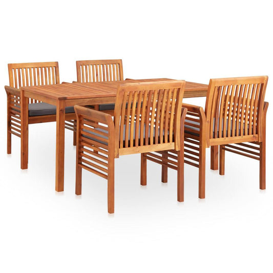 vidaXL 5 Piece Outdoor Dining Set with Cushions Solid Acacia Wood, 278903