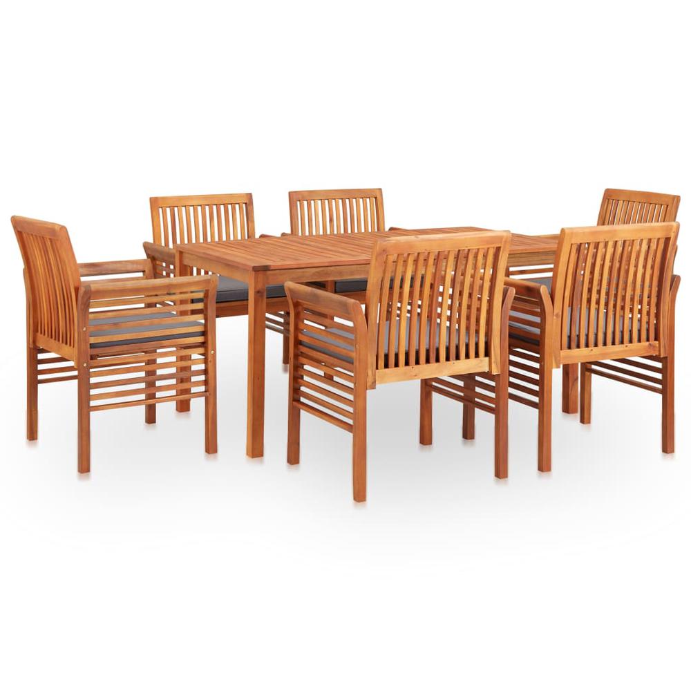 vidaXL 7 Piece Outdoor Dining Set with Cushions Solid Acacia Wood, 278904