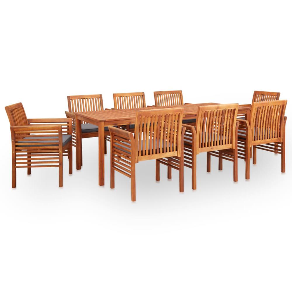 vidaXL 9 Piece Outdoor Dining Set with Cushions Solid Acacia Wood, 278906