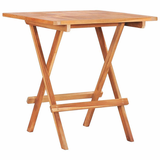 vidaXL Folding Bistro Table 23.6"x23.6"x25.6" Solid Teak Wood, 48996