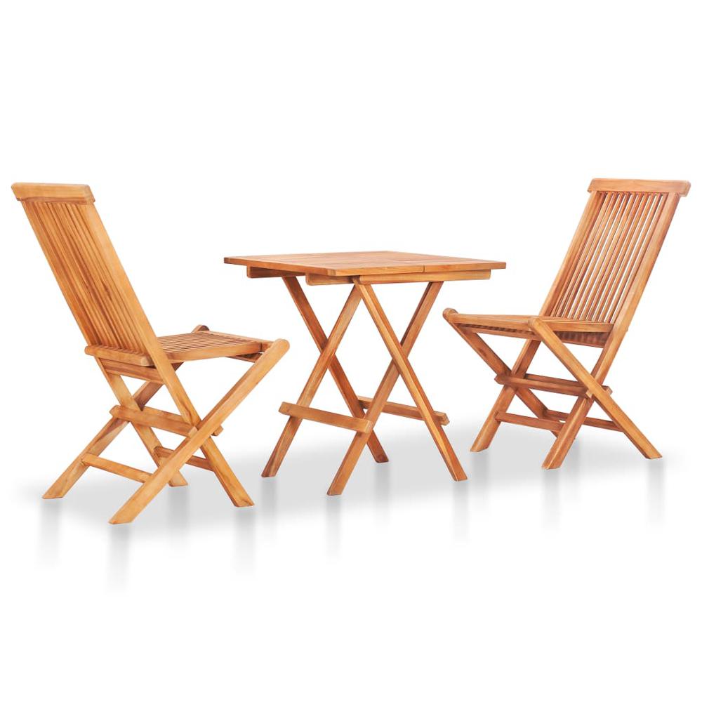 vidaXL 3 Piece Folding Bistro Set Solid Teak Wood, 48997