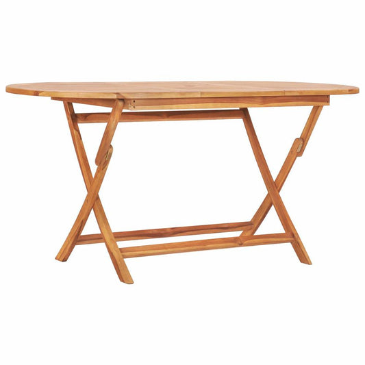 vidaXL Folding Garden Table 62.9"x31.4"x29.5" Solid Teak Wood, 48998