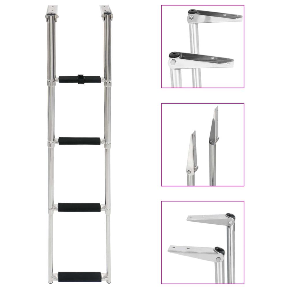 vidaXL Folding Boarding Ladder 4-step Stainless Steel, 92375