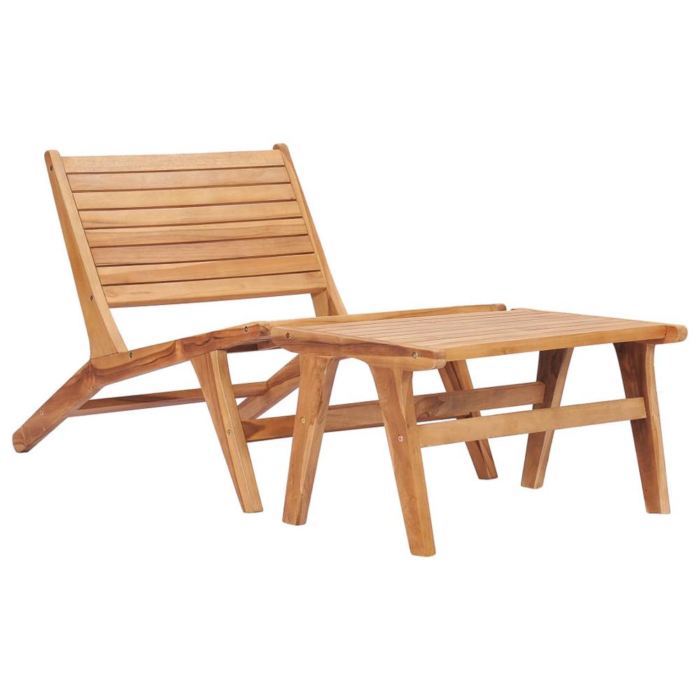 vidaXL Garden Chair with Footrest Solid Teak Wood, 49366