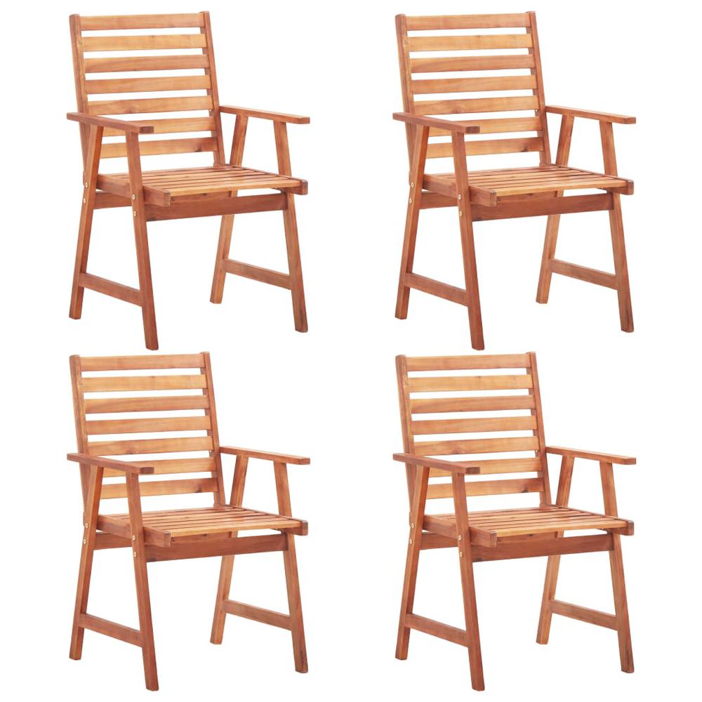 vidaXL Outdoor Dining Chairs 4 pcs Solid Acacia Wood, 3051100