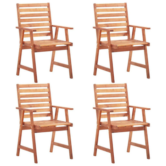 vidaXL Outdoor Dining Chairs 4 pcs Solid Acacia Wood, 3051100