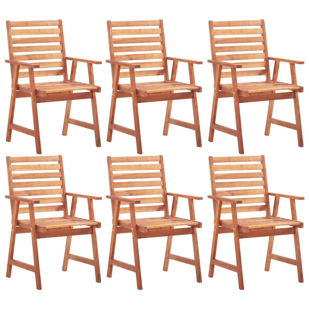 vidaXL Outdoor Dining Chairs 6 pcs Solid Acacia Wood, 3051101