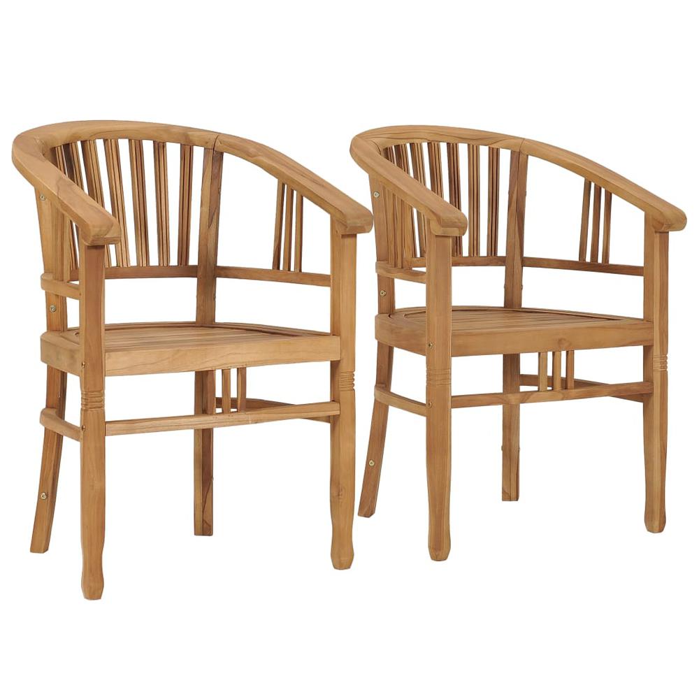 vidaXL Garden Chairs 2 pcs Solid Teak Wood 9429