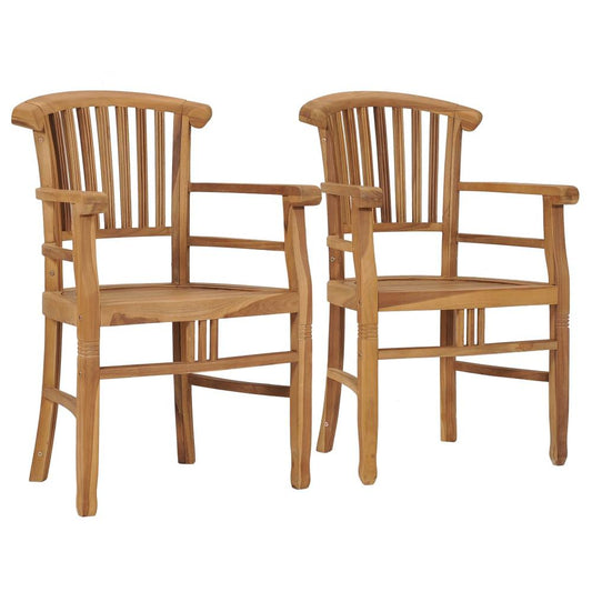 vidaXL Garden Chairs 2 pcs Solid Teak Wood 9432