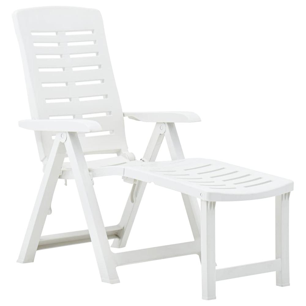 vidaXL Folding Sun Lounger Plastic White, 48757