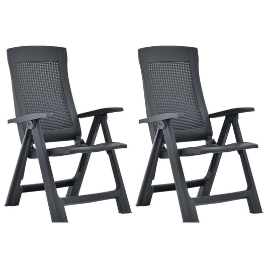 vidaXL Garden Reclining Chairs 2 pcs Plastic Anthracite, 48761