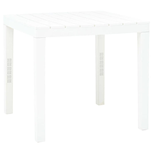 vidaXL Garden Table White 30.7"x30.7"x28.3" Plastic, 48783