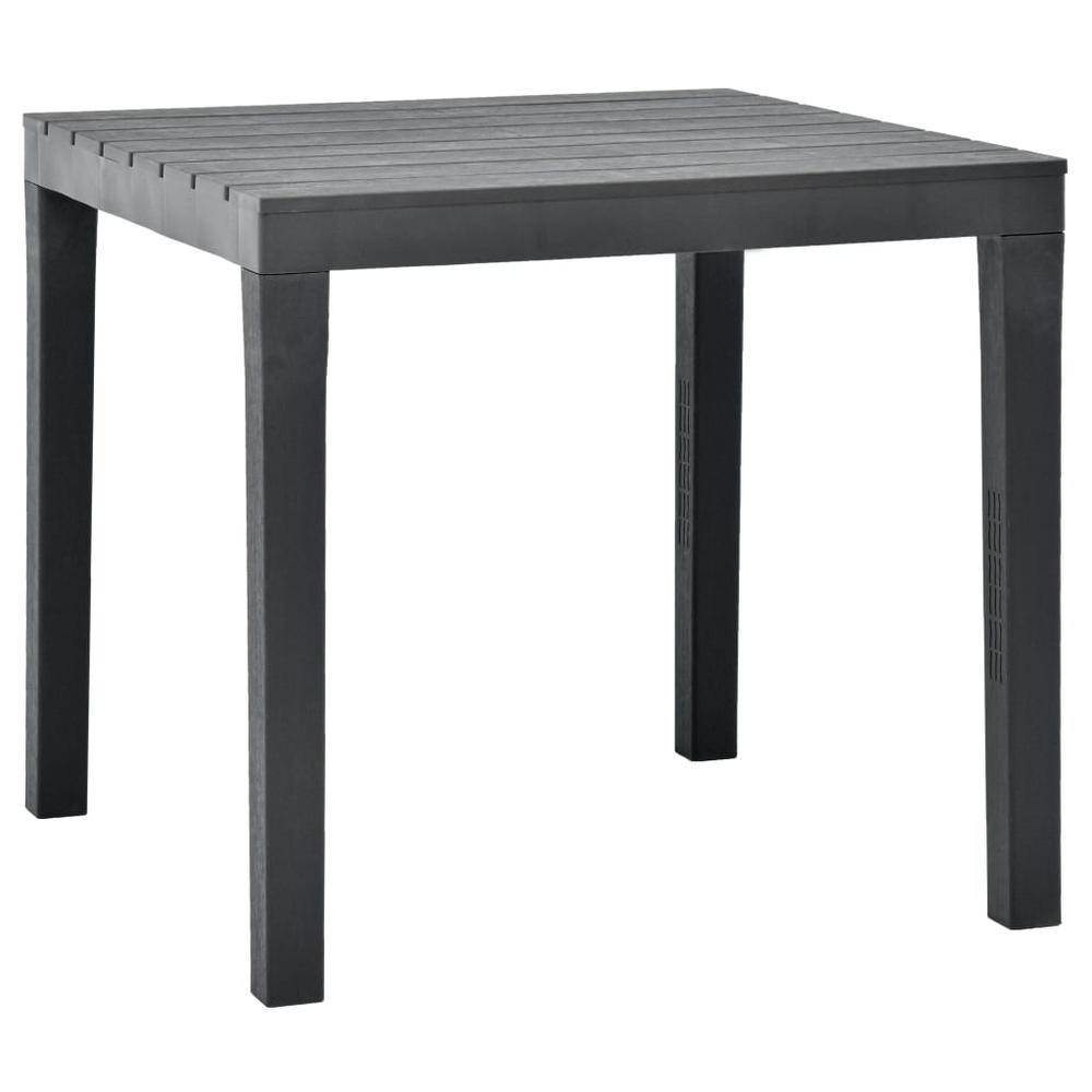 vidaXL Garden Table Anthracite 30.7"x30.7"x28.3" Plastic, 48784