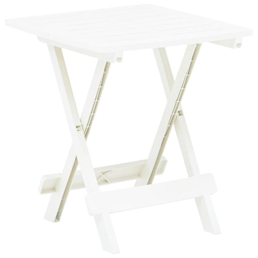 vidaXL Folding Garden Table White 17.7"x16.9"x19.7" Plastic 8808