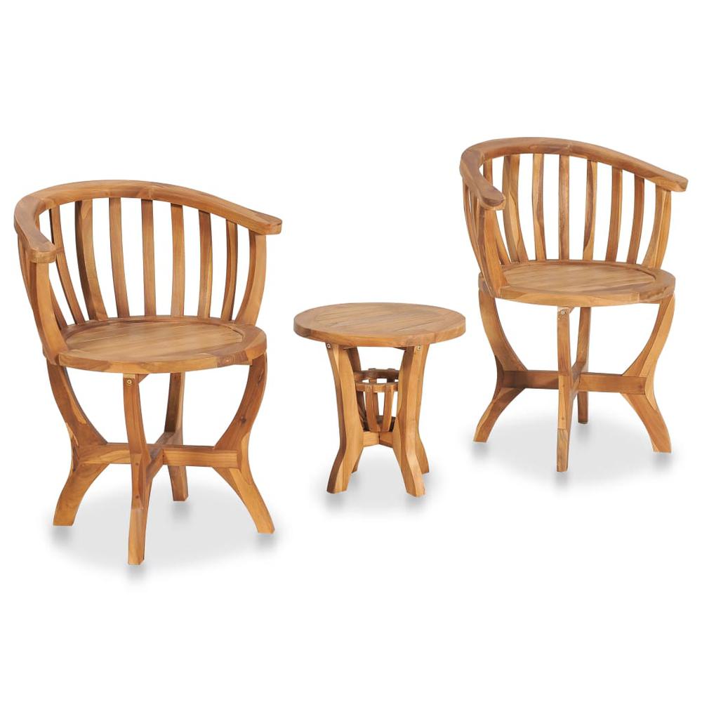 vidaXL 3 Piece Garden Bistro Set Solid Teak Wood, 49383