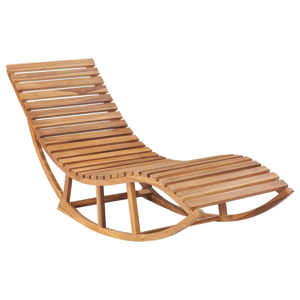 vidaXL Rocking Sunlounger Solid Teak Wood, 49390