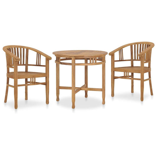 vidaXL 3 Piece Garden Dining Set Solid Teak Wood 3647