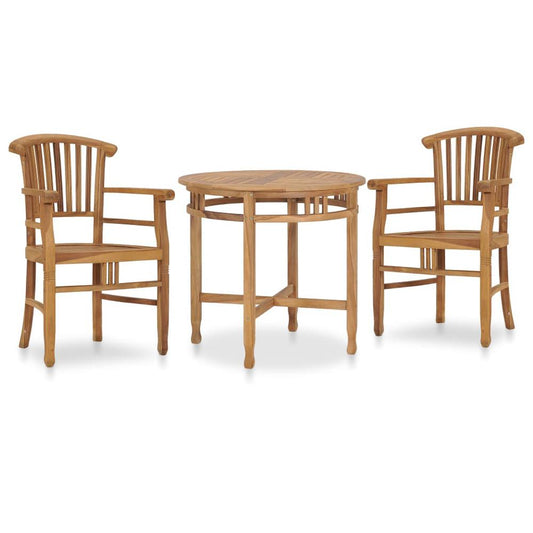 vidaXL 3 Piece Garden Dining Set Solid Teak Wood 3650