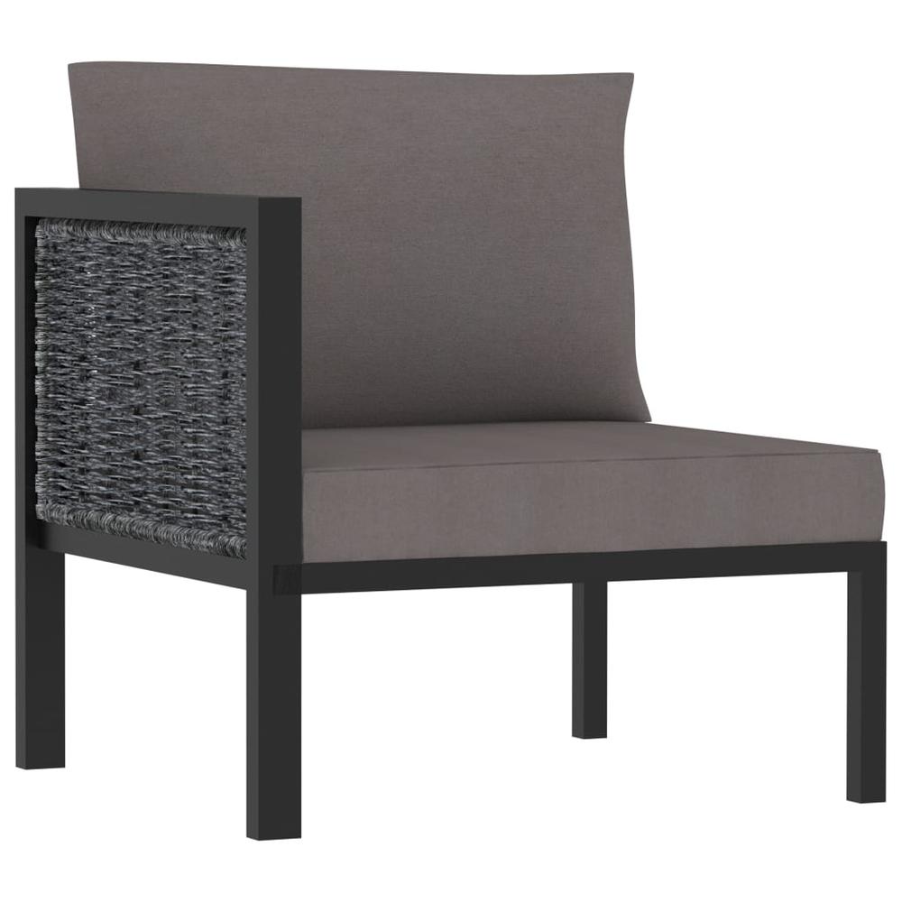 vidaXL Sectional Corner Sofa with Right Armrest Poly Rattan Anthracite, 310043