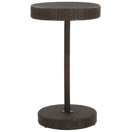 vidaXL Garden Table Brown 23.8"x41.7" Poly Rattan, 45855