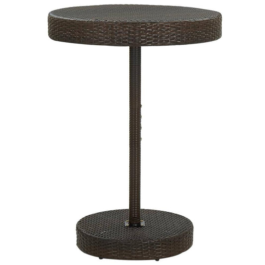 vidaXL Garden Table Brown 29.7"x41.7" Poly Rattan, 45858