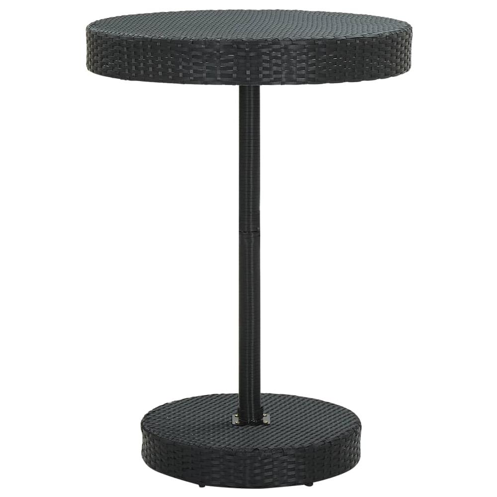 vidaXL Garden Table Black 29.7"x41.7" Poly Rattan, 45859