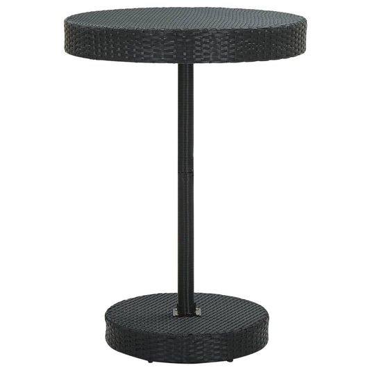 vidaXL Garden Table Black 29.7"x41.7" Poly Rattan, 45859