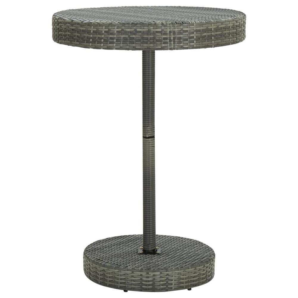 vidaXL Garden Table Gray 29.7"x41.7" Poly Rattan, 45860