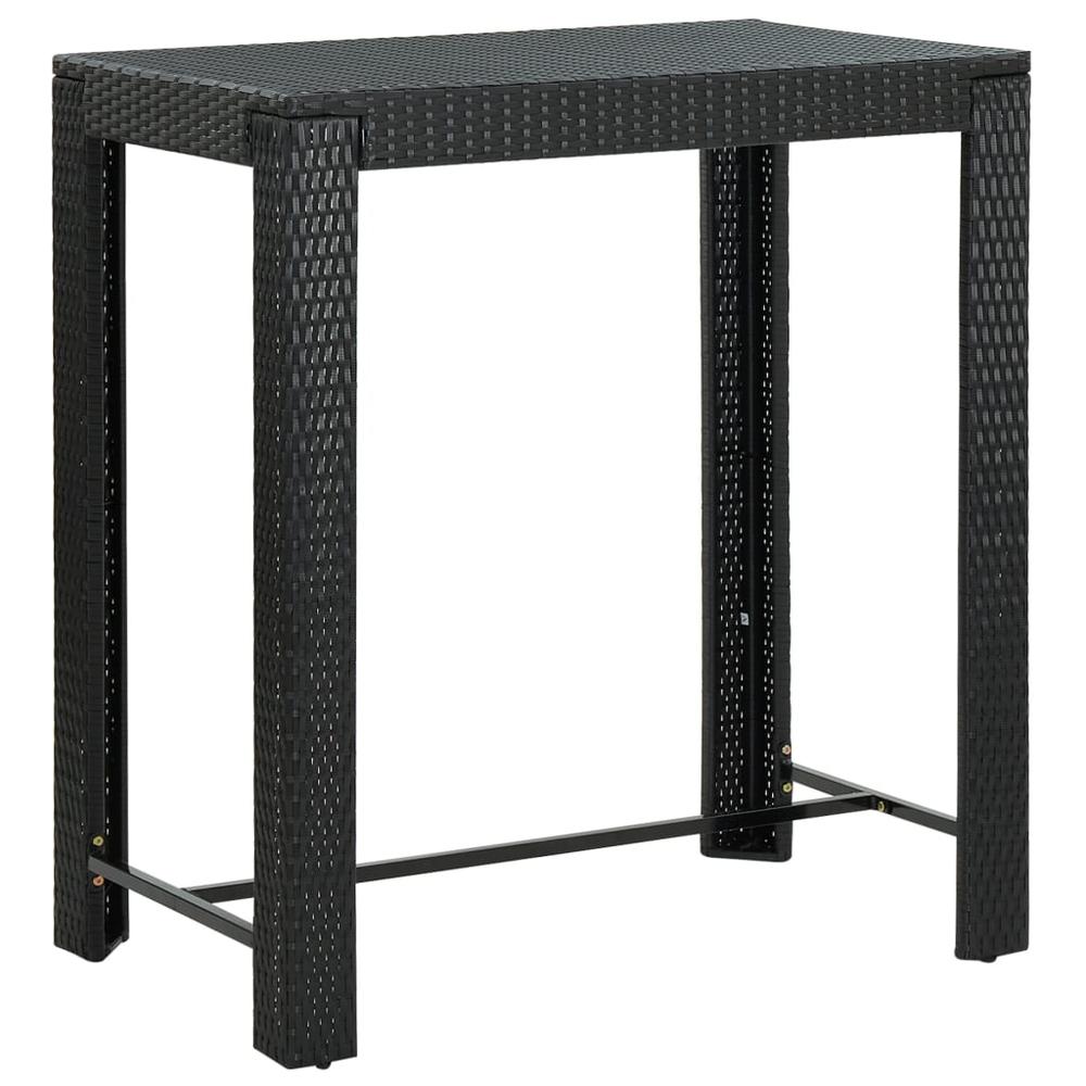 vidaXL Garden Bar Table Black 39.4"x23.8"x43.5" Poly Rattan, 45874