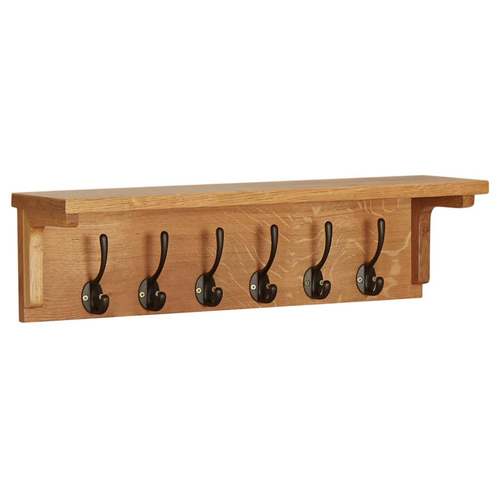 vidaXL Coat Rack 23.6"x6.3"x6.3" Solid Oak Wood, 289191