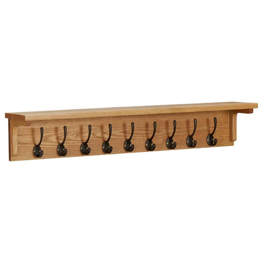 vidaXL Coat Rack 35.4"x6.3"x6.3" Solid Oak Wood, 289192